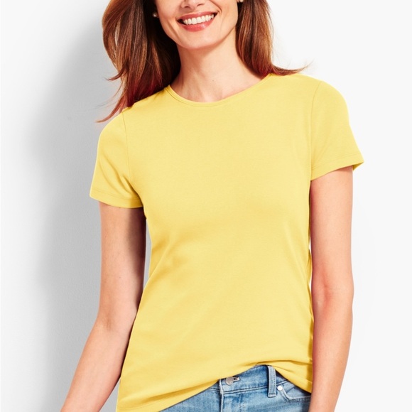 TALBOTS PIMA COTTON CREWNECK TEE - SOLID
SIZE S yellow - Picture 2 of 5